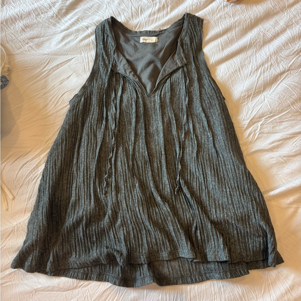 Meadow Rue Green Sleeveless Ribbed Tank Top